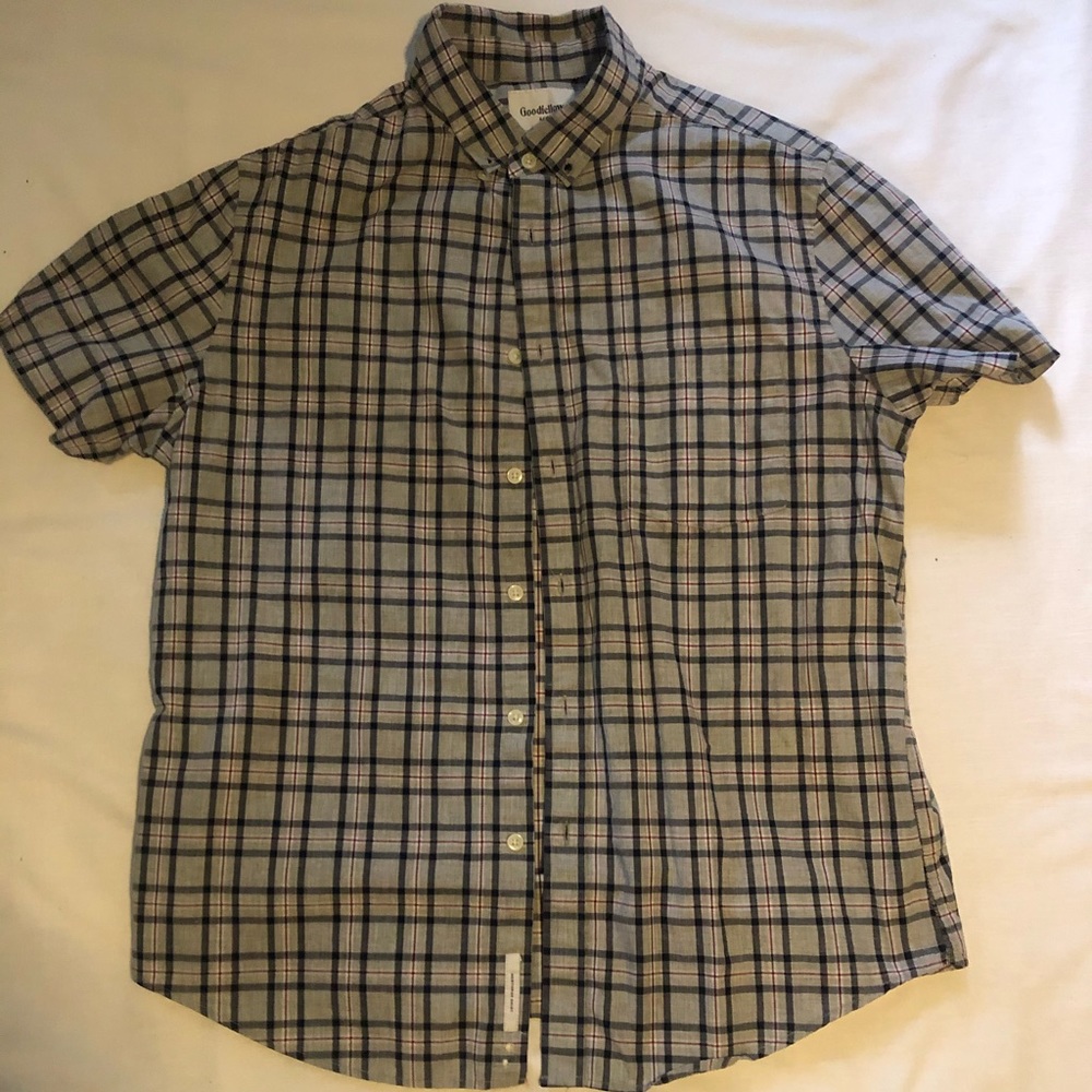 Gray short button up